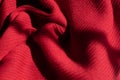 Gentle Light on Red Knit Fabric Royalty Free Stock Photo