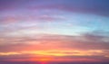 Gentle ligth colors of sunrise sundown sky with pastel light clouds, real sky Royalty Free Stock Photo