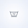 Gentle machine wash at temperatures up to 70 degrees, vector best gray line icon Royalty Free Stock Photo