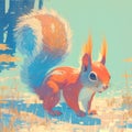 Gentle Red Squirrel in Enchanted Forest