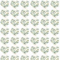 Gentle refined pattern of white beige powdery hearts lilies watercolor