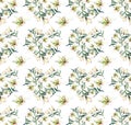 Gentle refined seamless pattern of white beige powdery hearts lilies