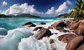 Gentle sea waves on pebble beach