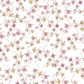 Gentle seamless pattern with ivy. Background with romantic garden flowers.