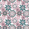 Gentle seamless pattern on a light background vintage ethnic ornament vector illustration Royalty Free Stock Photo