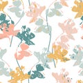 Gentle seamless pattern with orchids silhouettes