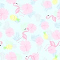 Gentle seamless tropical pattern vector