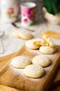 Gentle shortbread tea biscuits. Royalty Free Stock Photo