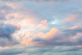 Gentle Sky Clouds Background at Sunrise time, natural colors Royalty Free Stock Photo