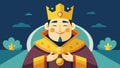 With a gentle smile the emperor practices a series of affirmations reaffirming his worth and purpose.. Vector Royalty Free Stock Photo