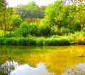 The gentle Smotrich river, Kamenets-Podolsky, Ukraine Royalty Free Stock Photo