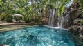 With the gentle sound of a nearby waterfall this serene pool is the ultimate escape for a restful nights sleep. 2d flat