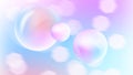 Gentle spring abstraction with beautiful bubbles and bokeh effect, romantic and lovely background, 3d render