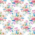 Gentle spring floral raster pattern