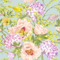 Gentle Spring Floral Seamless Background