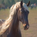 Gentle strength A captivating portrait view of a majestic horse