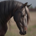 Gentle strength A captivating portrait view of a majestic horse