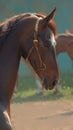 Gentle strength A captivating portrait view of a majestic horse