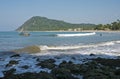 Gentle surf rolling to beach