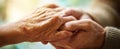 The gentle touch of two loving hands in a moment of connection. AI generated image Royalty Free Stock Photo