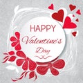 Gentle Valentine's card with decorative flowers