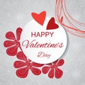 Gentle Valentine's card with decorative flowers