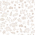 A gentle vintage seamless handdrawn floral background