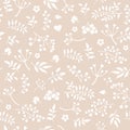 A gentle vintage seamless handdrawn floral background