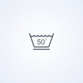 Gentle washing mode, temperature no higher than 50 degrees, vector best gray line icon