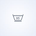 Gentle washing mode, temperature no higher than 95 degrees, vector best gray line icon