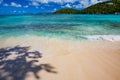 Gentle waves lap the beach at Hawksnest in St. John