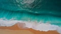 Waves on a beach, aerial view Royalty Free Stock Photo