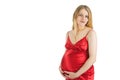 Gentle young pregnant blonde Royalty Free Stock Photo