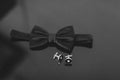 Gentleman accessories. Man's style. butterfly, cufflinks. Set groom.
