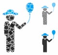 Gentleman with balloon Mosaic Icon of Tuberous Elements