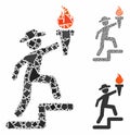 Gentleman climbing with torch Mosaic Icon of Tuberous Items