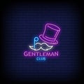 Gentleman Club Logo Neon Signs Style Text Vector