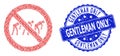 Grunge Gentleman Only Round Stamp and Recursion Forbidden Slavery Icon Collage