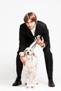 Gentleman and dog Royalty Free Stock Photo