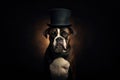 Gentleman Dog Looking Dashing In A Classic Top Hat Royalty Free Stock Photo