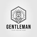 gentleman face with beard and sideburns logo vector illustration design Royalty Free Stock Photo