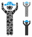 Gentleman hands up Mosaic Icon of Inequal Pieces