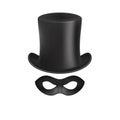 Gentleman hat and eye mask in black design