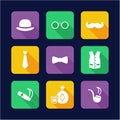 Gentleman Icons Flat Design