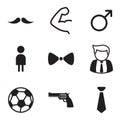 Gentleman icons Vector illustration symbol set