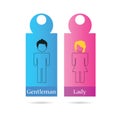 Gentleman and lady sign for toilet vector Royalty Free Stock Photo