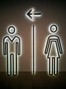 Gentleman and Lady symbol of the Room. Conventional designation of the entrance to the toilet rooms in a modern building Royalty Free Stock Photo