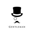 Gentleman logo. Vector. Royalty Free Stock Photo