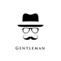 Gentleman logo. Vector illustration. Royalty Free Stock Photo