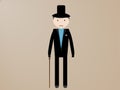 Gentleman man with cane